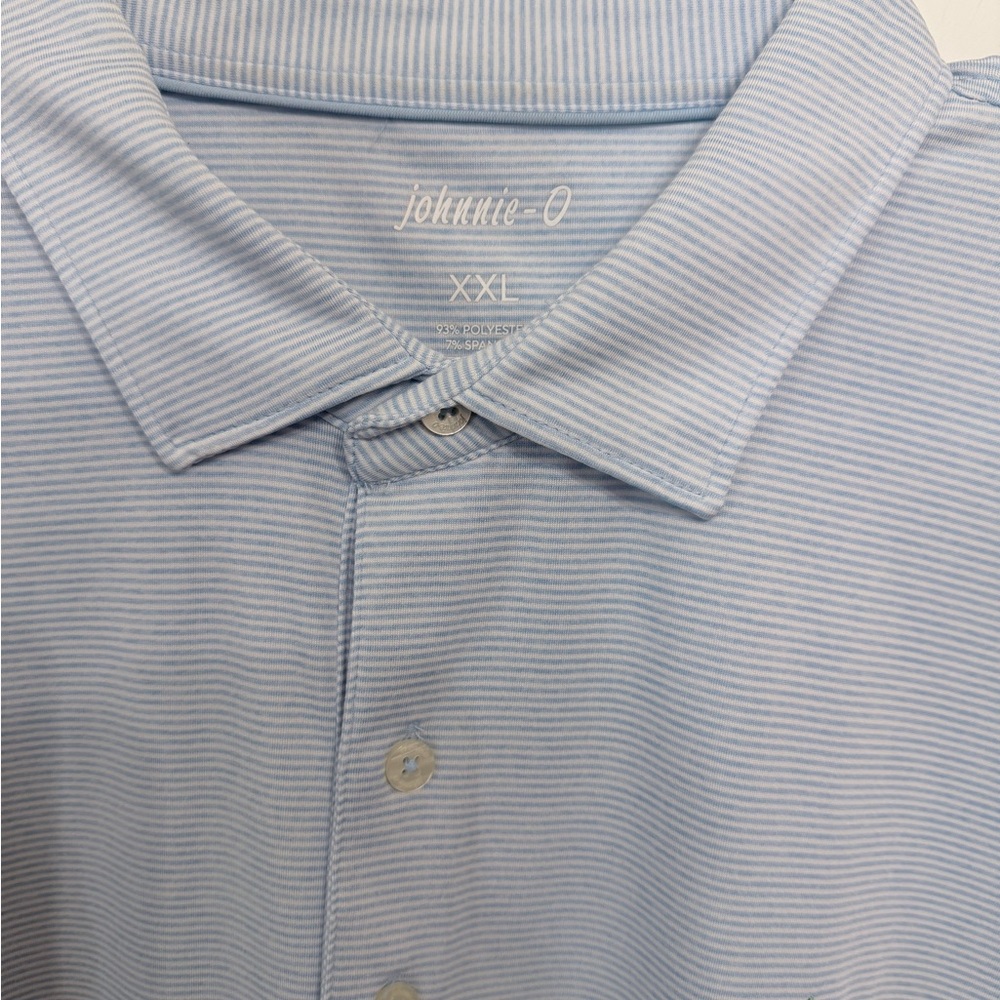 johnnie-O Men's Blue Striped Polo Shirt